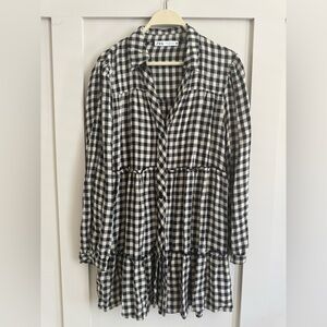 Zara Women's Checkered Shirt Dress Size Large